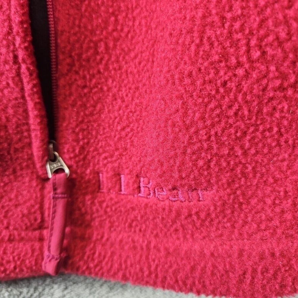 LL Bean Women's Sz MED Polartec Pink Fleece Zip Front Winter Vest - Picture 2 of 11